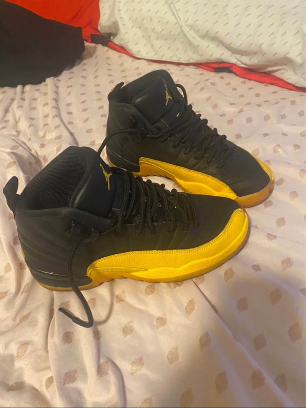 Jordan Black and Yellow High-Top Basketball Sneakers